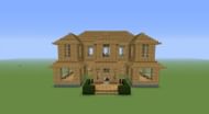 A basic mansion comprised primarily of wooden planks (Image via Mojang)